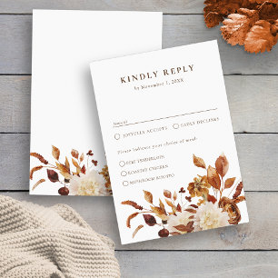 Elegante Herbsthochzeit RSVP Karte