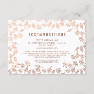 Elegante Herbstkarte für Kupferunterkünfte Begleitkarte