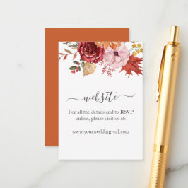 Elegante Herbstlaub - Details zur Herbsthochzeit Begleitkarte