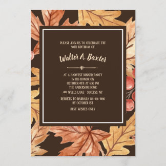 Elegante Herbstlaub Einladung