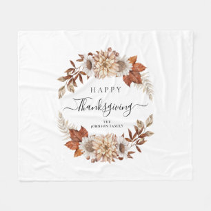 Elegante Herbstlaub glücklich Thanksgiving Fleecedecke