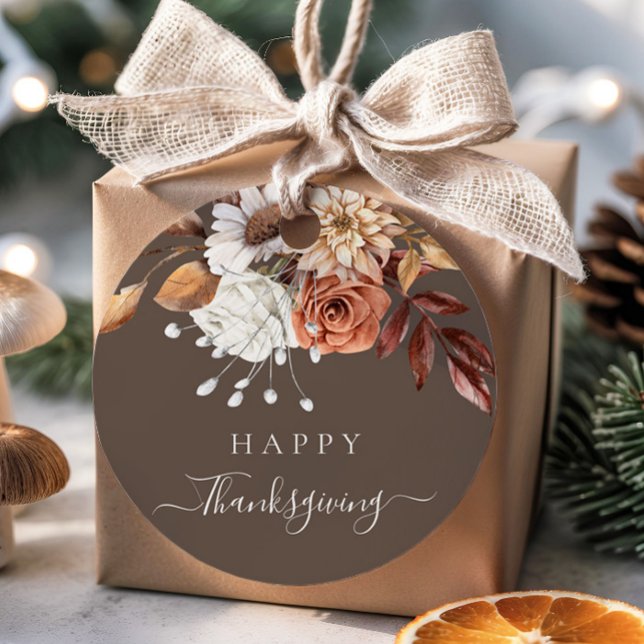 Elegante Herbstlaub glücklich Thanksgiving Geschenkanhänger (Elegant Fall Leaves Happy Thanksgiving Favor Tags)