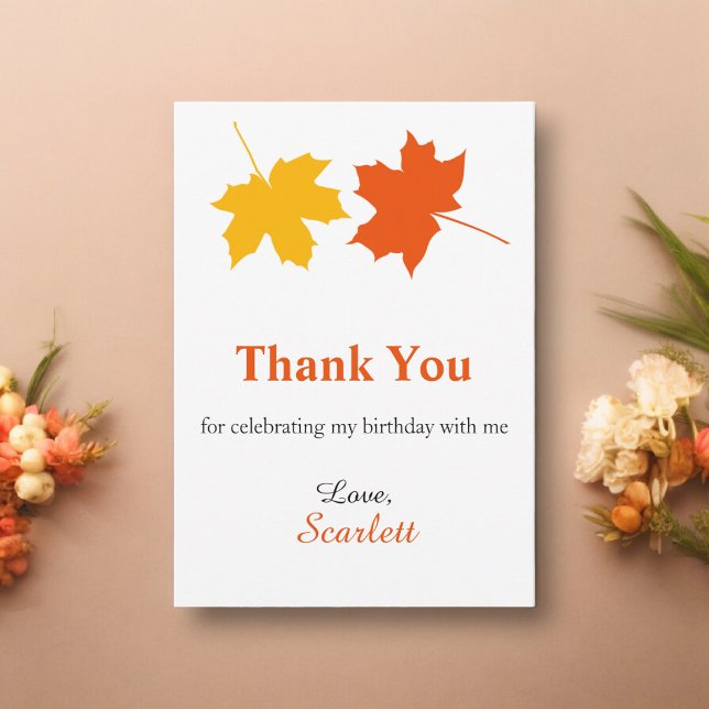 Elegante Herbstlaub Herbst Blüte 60. Geburtstag Dankeskarte (Von Creator hochgeladen)