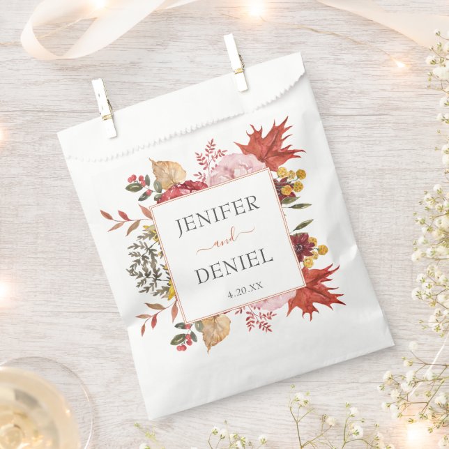 Elegante Herbstlaub Herbsthochzeit Geschenktütchen (Ausgeschnitten)