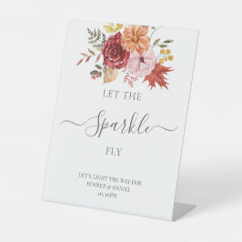 Elegante Herbstlaub Herbsthochzeit Sockelschild