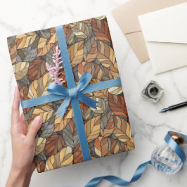 Elegante Herbstlaube aus festem Glas - Rustikaler Geschenkpapier