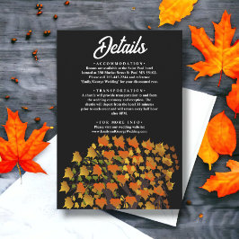 Elegante Herbstlaube Carved Tree Chic Black Weddin Begleitkarte