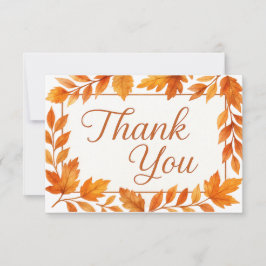 Elegante Herbstlaube & Copper Script rustikale Hoc Dankeskarte