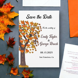 Elegante Herbstlaube Rodelbahn Romantische Hochzei Save The Date