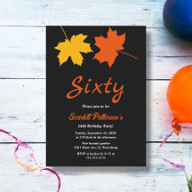 Elegante Herbstlaube Schwarz und Weiß 60. Geburtst