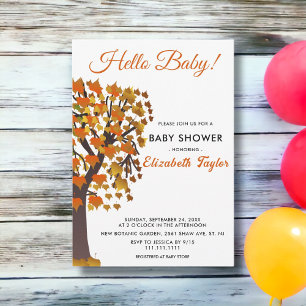 Elegante Herbstlaube Tree Romantic Baby Shower Einladung