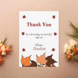 Elegante Herbstlaube Wild One Herbst 1. Geburtstag Dankeskarte