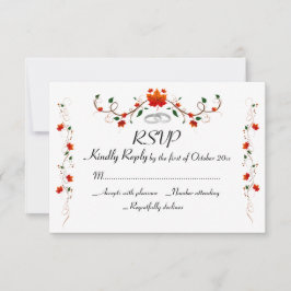 Elegante Herbstleaves Hochzeit RSVP Karte