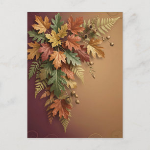 Elegante herbstliche Ahornblätter Botanischer Wass Postkarte