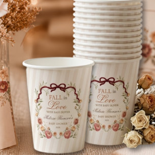 Elegante herbstliche Blumen- Babyshower 'Verliebe Pappbecher