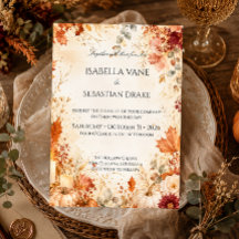 Elegante herbstliche Blumen-Kürbis-Hochzeit