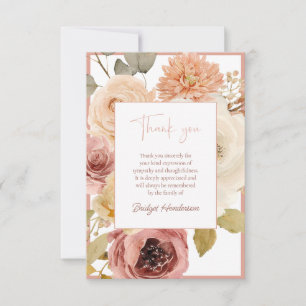 Elegante herbstliche Blumenbestattung Dankeskarte