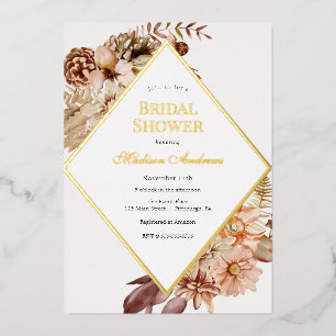 Elegante herbstliche Brautparty-Folie-Einladung Folieneinladung