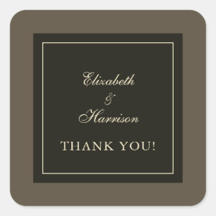 Elegante Herbstwoche Brown & Ivory Hochzeit Vielen Quadratischer Aufkleber