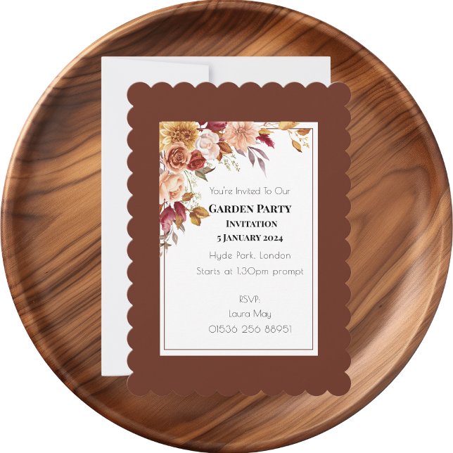 Elegante Herbstwoche Einladung (Elegant Autumn Watercolor Floral Wedding Party Supplies)
