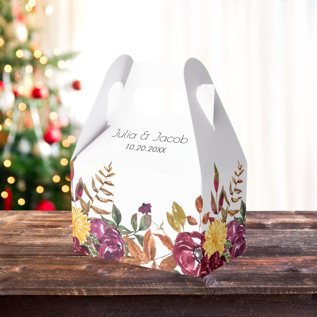 Elegante Herbstwoche Geschenkschachtel (Elegant Autumn Watercolor Floral Wedding Party Supplies)