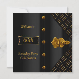 Elegante Herren-Geburtstagsfeier in Rost-Gold-Schw Einladung