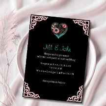 Elegante Herz-Blumen-Hochzeitseinladung