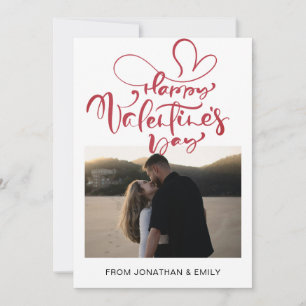 Elegante Herzen Frohen Valentinstag 1 Foto Feiertagskarte