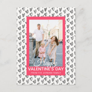 Elegante Herzen Frohen Valentinstag 1 Foto Feiertagspostkarte
