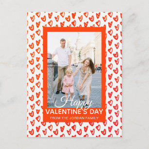 Elegante Herzen Frohen Valentinstag 1 Foto Feiertagspostkarte