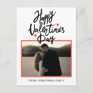 Elegante Herzen Frohen Valentinstag 1 Foto Feiertagspostkarte