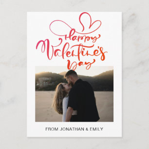 Elegante Herzen Frohen Valentinstag 1 Foto Feiertagspostkarte