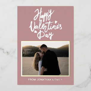 Elegante Herzen Frohen Valentinstag 1 Foto Folien Feiertagskarte