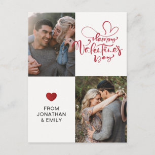 Elegante Herzen Frohen Valentinstag 2 Foto Feiertagspostkarte