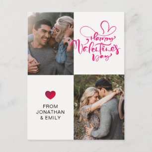 Elegante Herzen Frohen Valentinstag 2 Foto Feiertagspostkarte