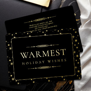 Elegante herzlichste Feiertagsgrüße Geschäft Goldf Folien Feiertagskarte