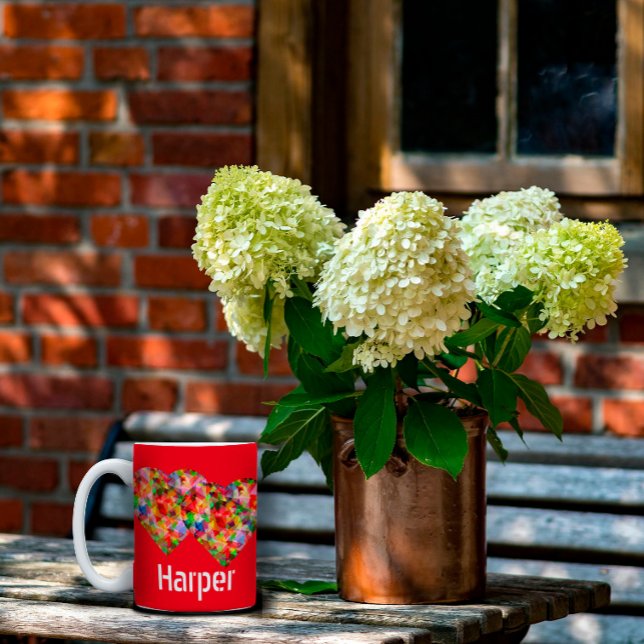 Elegante, herzrote Zwei-Tone-Tasse Zweifarbige Tasse (Von Creator hochgeladen)