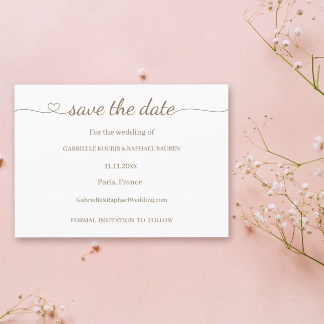 Elegante Herzschwäche Moderne Save the Date Hochze Einladung (Von Creator hochgeladen)