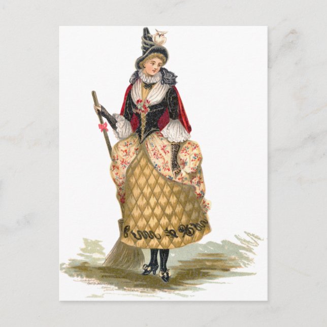 Elegante Hexe Postkarte (Vorderseite)