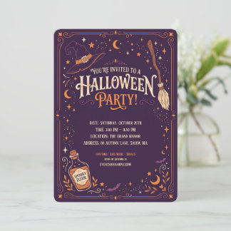 Elegante Hexen-Halloween-Party-Einladung Einladung