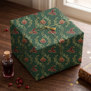 Elegante Hexen-Whimsigoth-Halloween Geschenkpapier