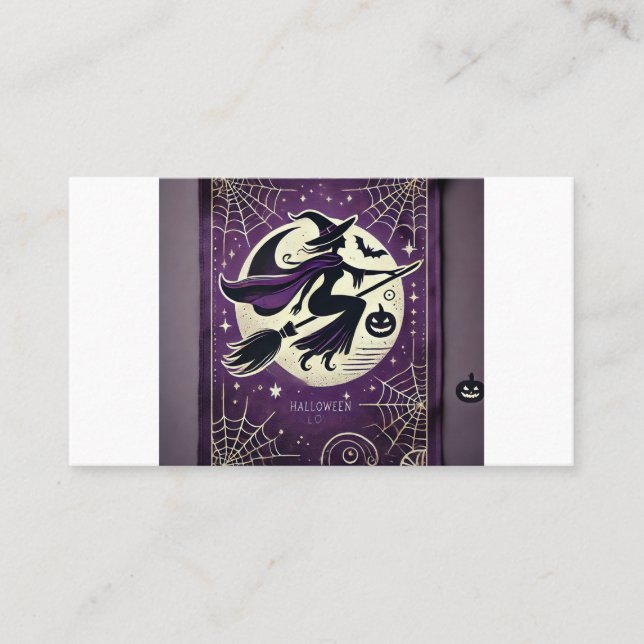 Elegante Hexenkarte 🌙 Halloween Limited Style Visitenkarte (Vorderseite)