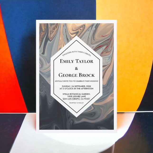 Elegante Highlights Abstrakte Hochzeit Einladung (Von Creator hochgeladen)