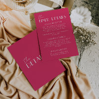 Elegante Himbeer-Rosa stilvolle Hochzeitsdetails