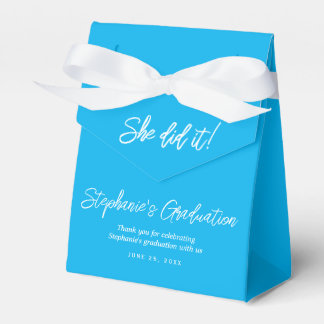 Elegante Himmelblau Sie Hats Geschafft Abschlussfe Geschenkschachtel