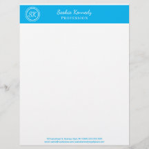 Elegante himmelblaue professionelle Monogramm Gesc