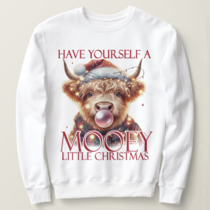 Elegante Hochlandkuh, frohe Weihnachten Sweatshirt