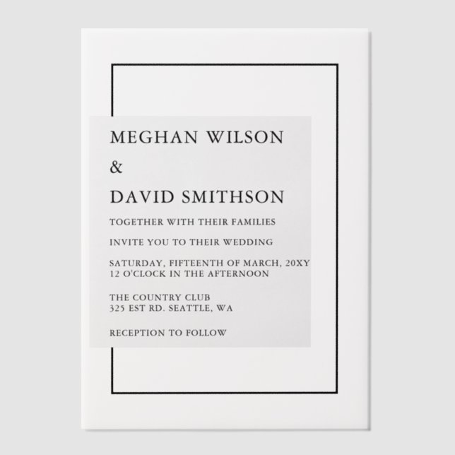 Elegante Hochzeit (Vorderseite)