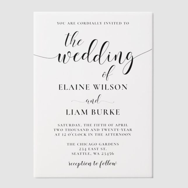 Elegante Hochzeit (Vorderseite)