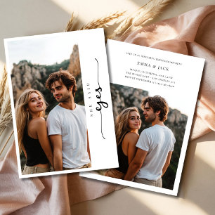 Elegante Hochzeit 2 Foto Sie sagte ja Verlobung Einladung